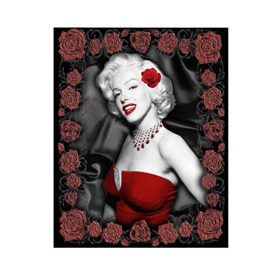 Marilyn Monroe Red Roses Blanket