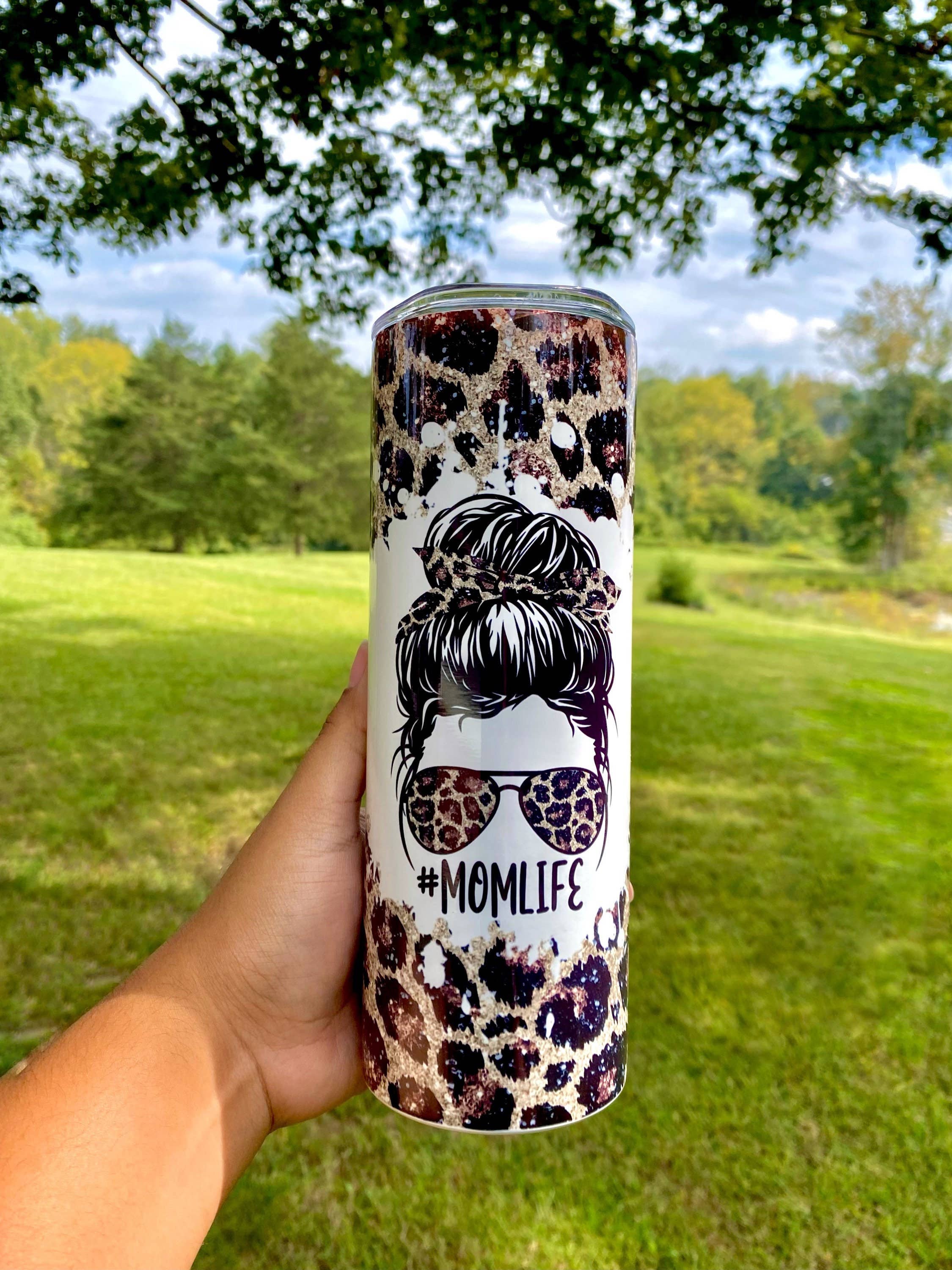 Mom Life Tumbler Leopard Print