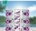 Crafty Casey's- Nana Purple Floral Drink Tumbler