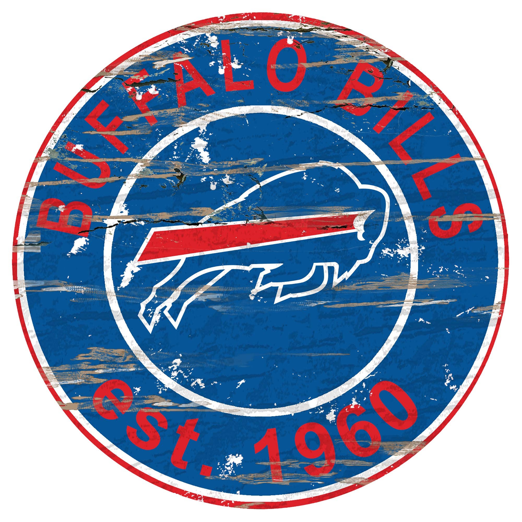 Buffalo Bills Round Wood Sign