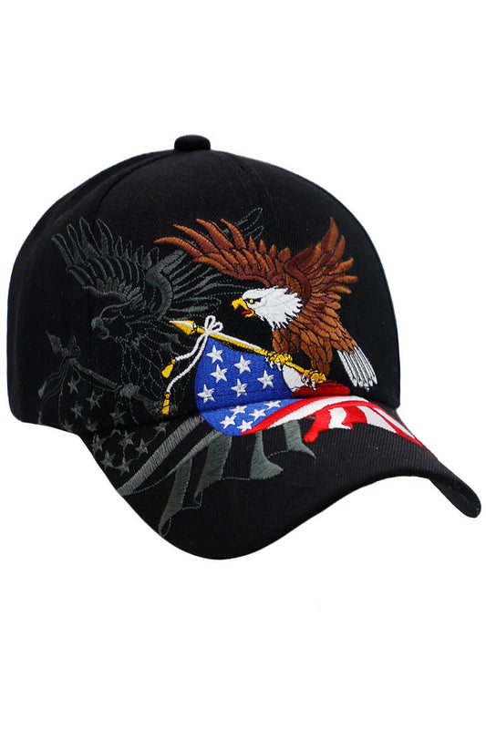 American Flag Bald Eagle Baseball Cap
