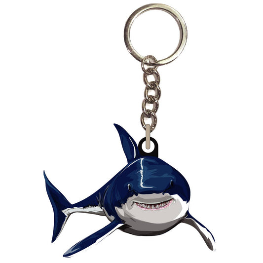 Great White Shark Embroidered Keychain