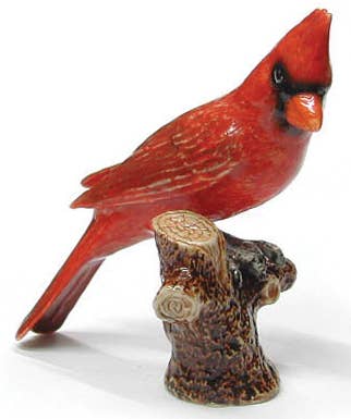 Cardinal on Branch Mini Figurine