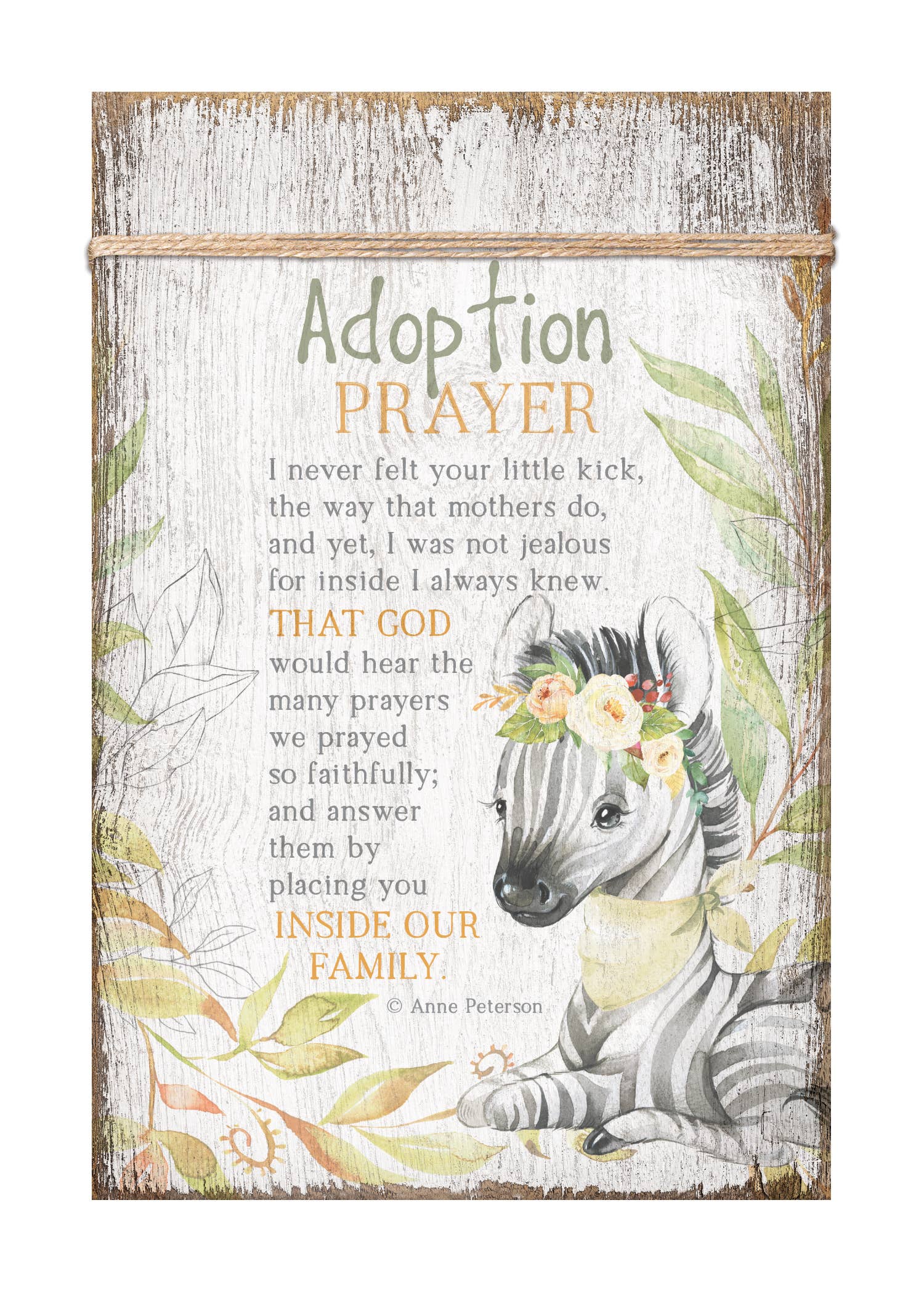 Adoption Prayer Wood Sign