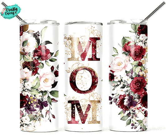 Mom Roses Drink Tumbler & Set of Sandstone Car Coasters