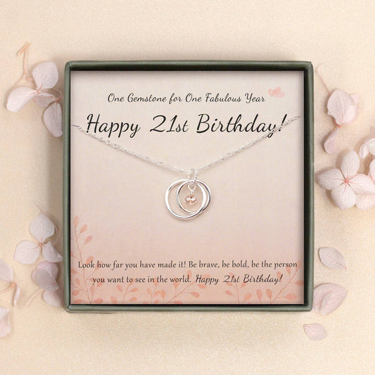Happy 21st Birthday! Sterling Silver Necklace