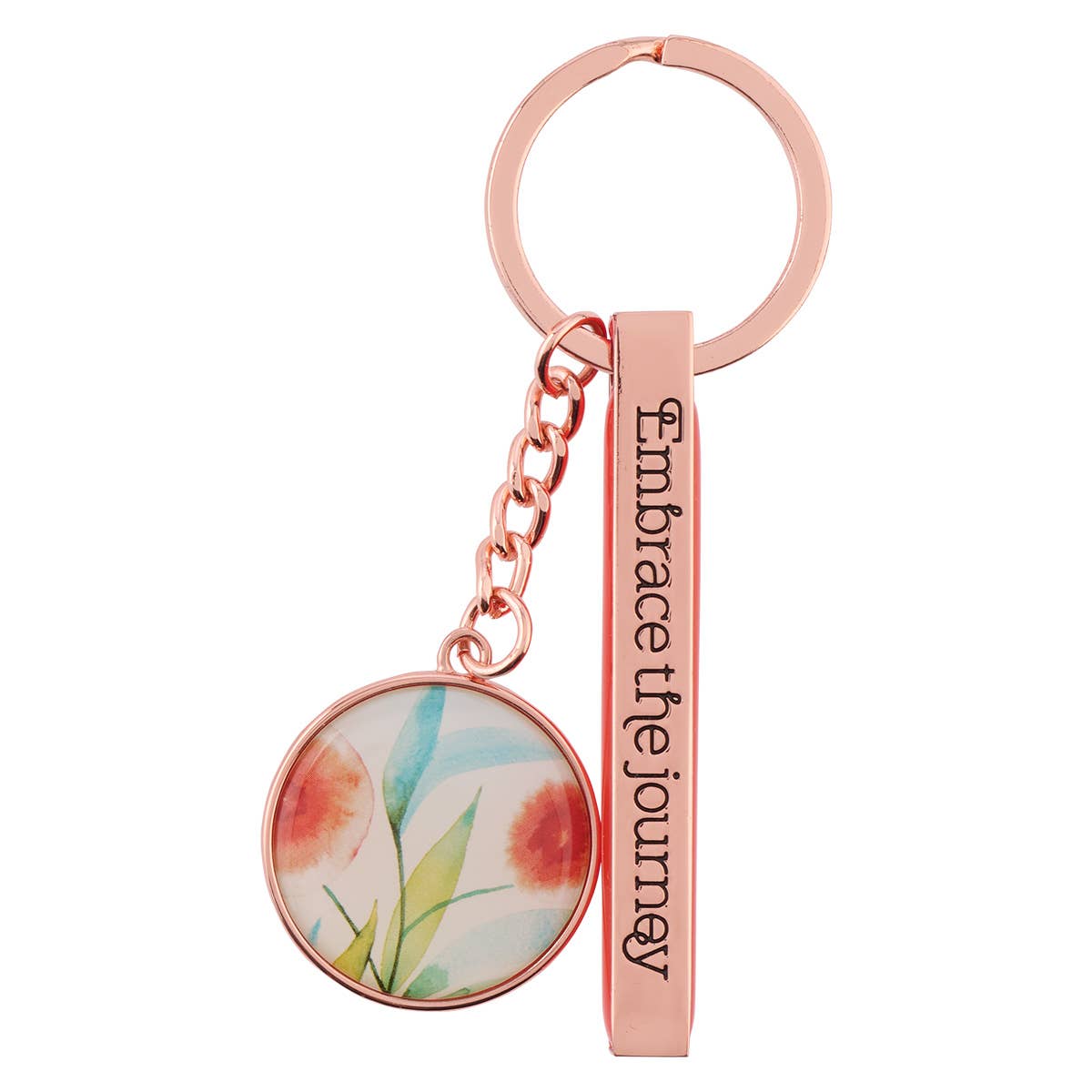 Embrace The Journey Rose Gold Key Ring