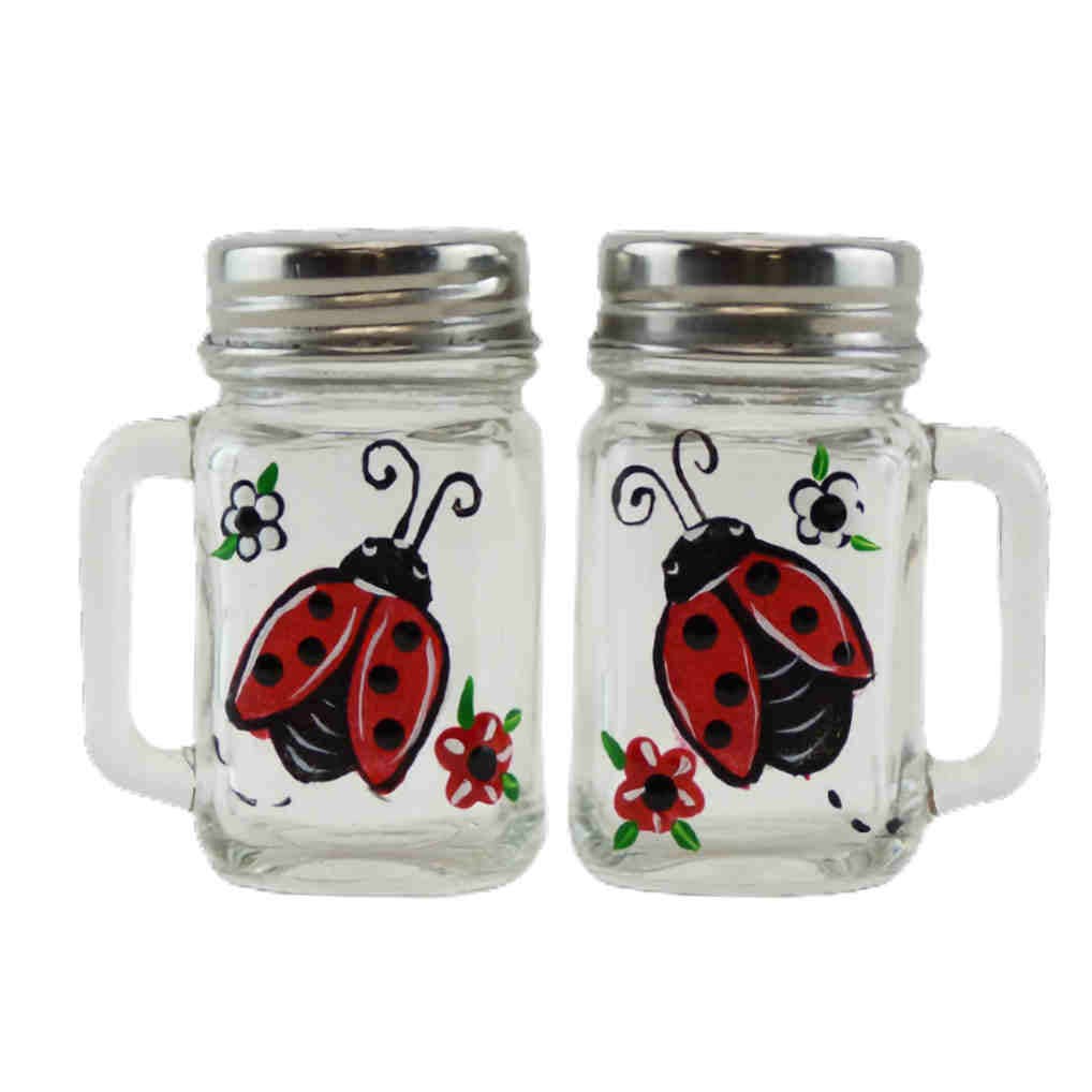Ladybugs Mason Jar Salt & Pepper