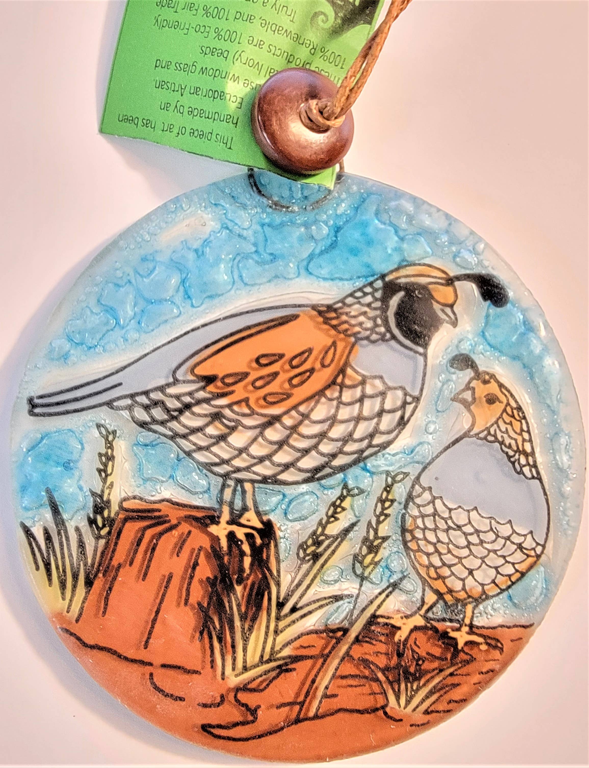 Quail Glass Ornament