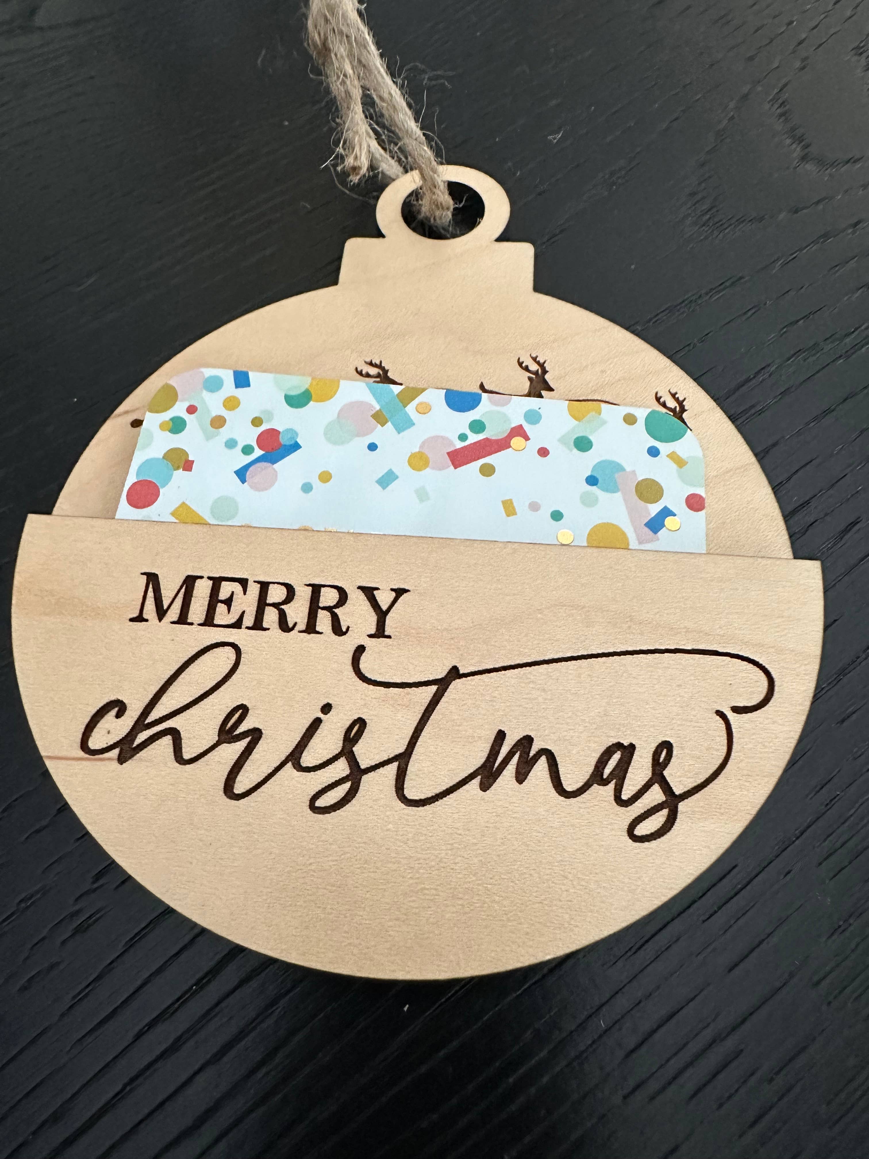 Merry Christmas Wooden Gift Card Holder