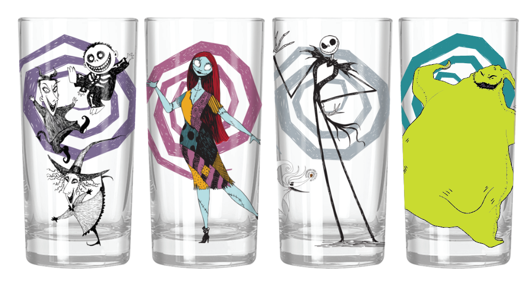 Nightmare Before Christmas 4pc. Tumbler Glass Set