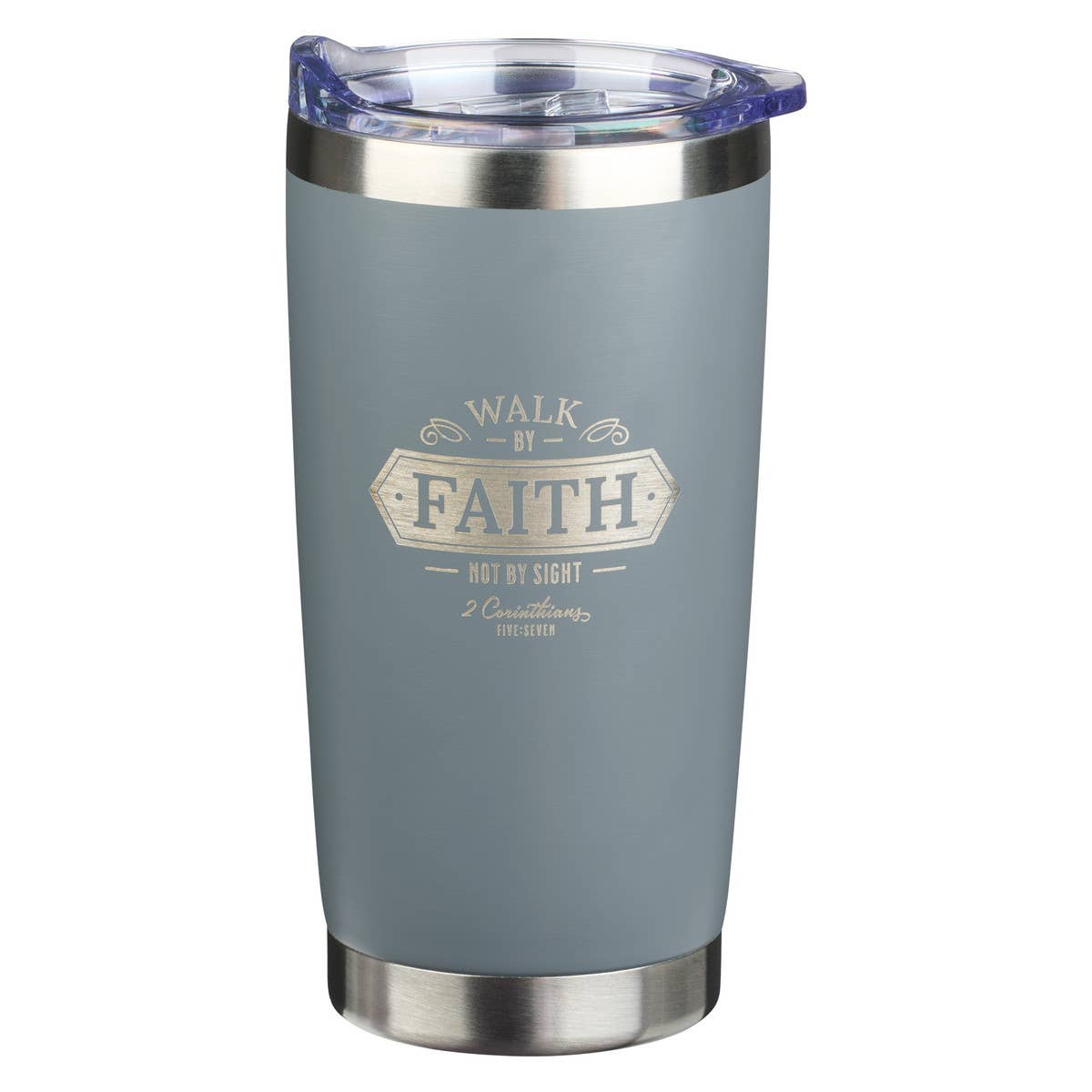 Walk By Faith Grey Stainless Steel Coffee Mug