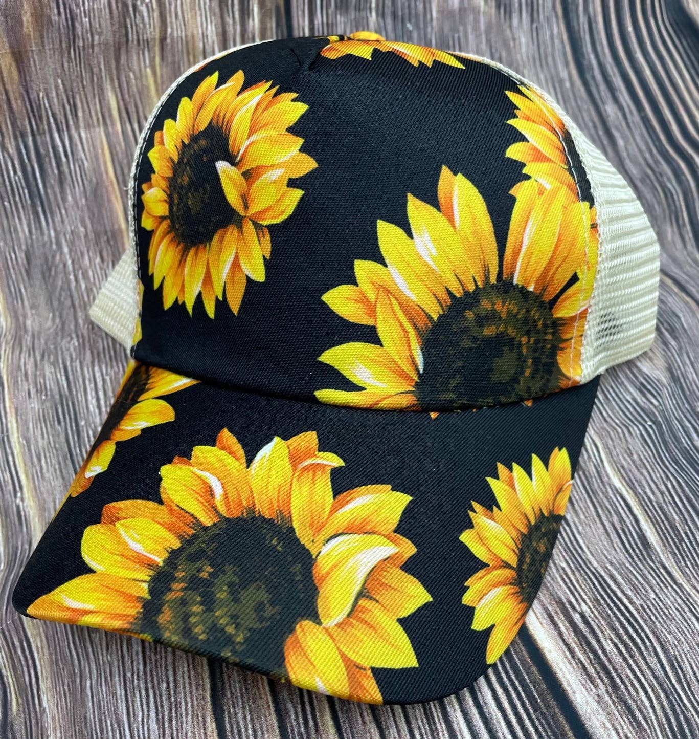 RCA Wholesale - Black Sunflower Criss Cross Hat