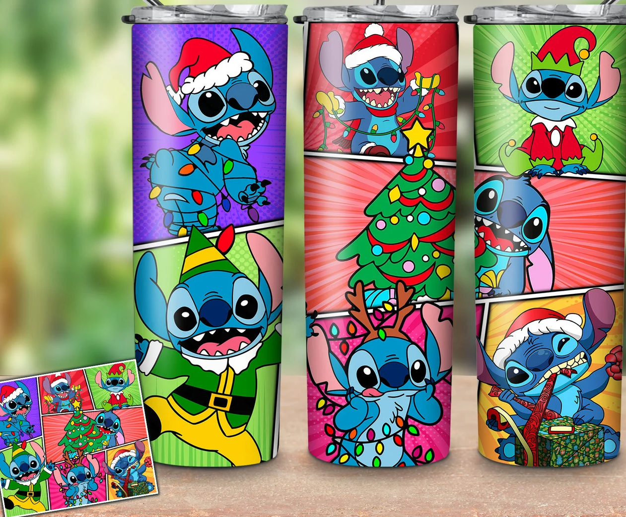 Christmas Stitch Cartoon Tumbler