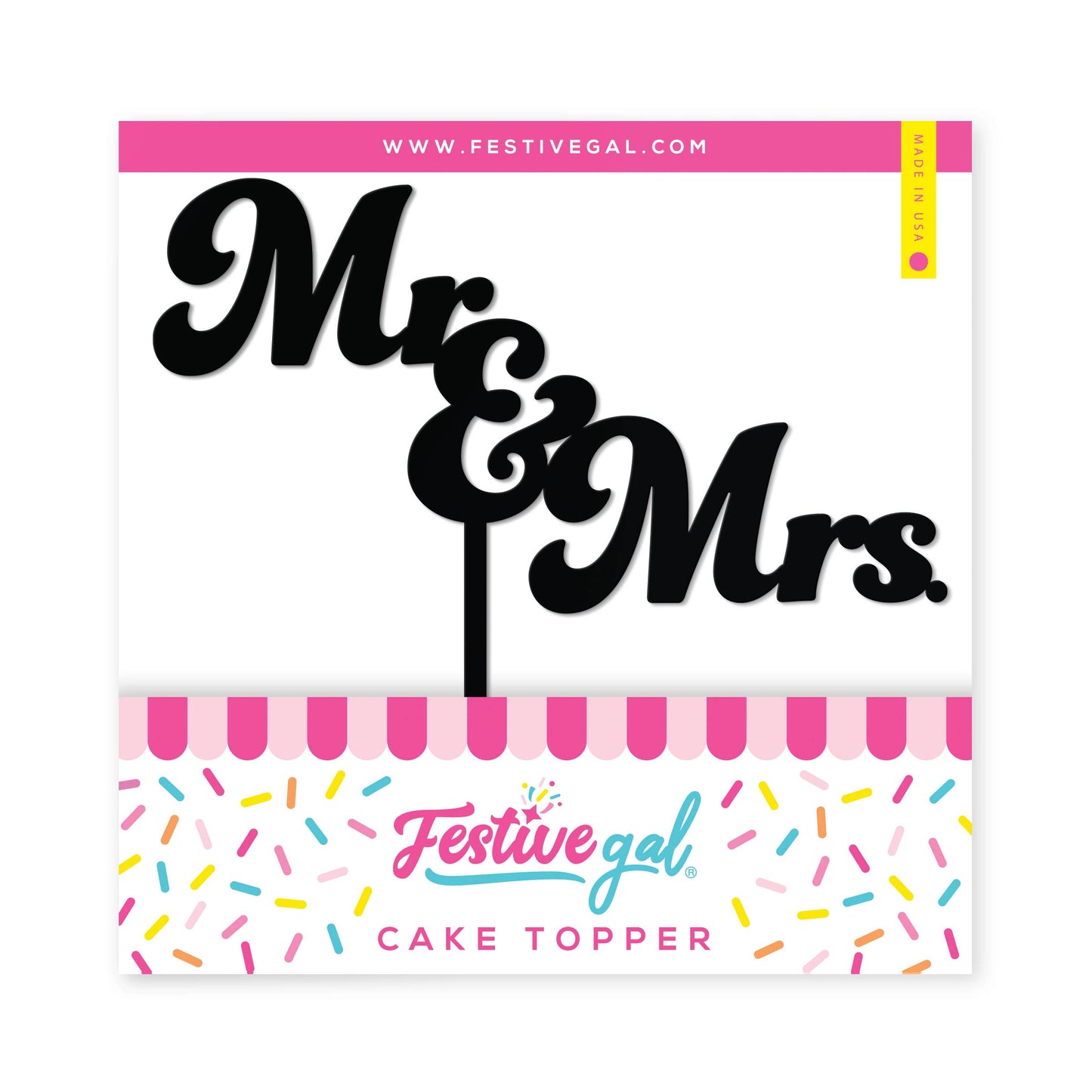 Mr. and Mrs. Acrylic Cake Topper