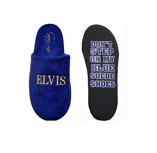 Elvis Presley Slippers Don't Step On My Blue Suede Shoes