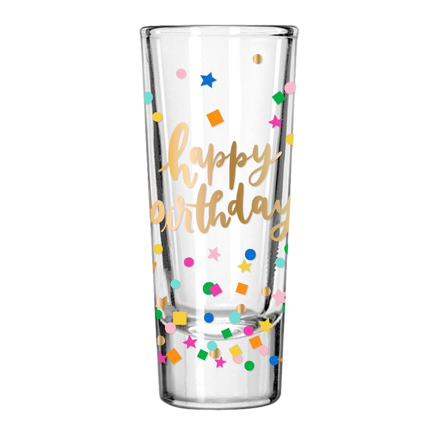 Happy Birthday Skinny Shot Glass