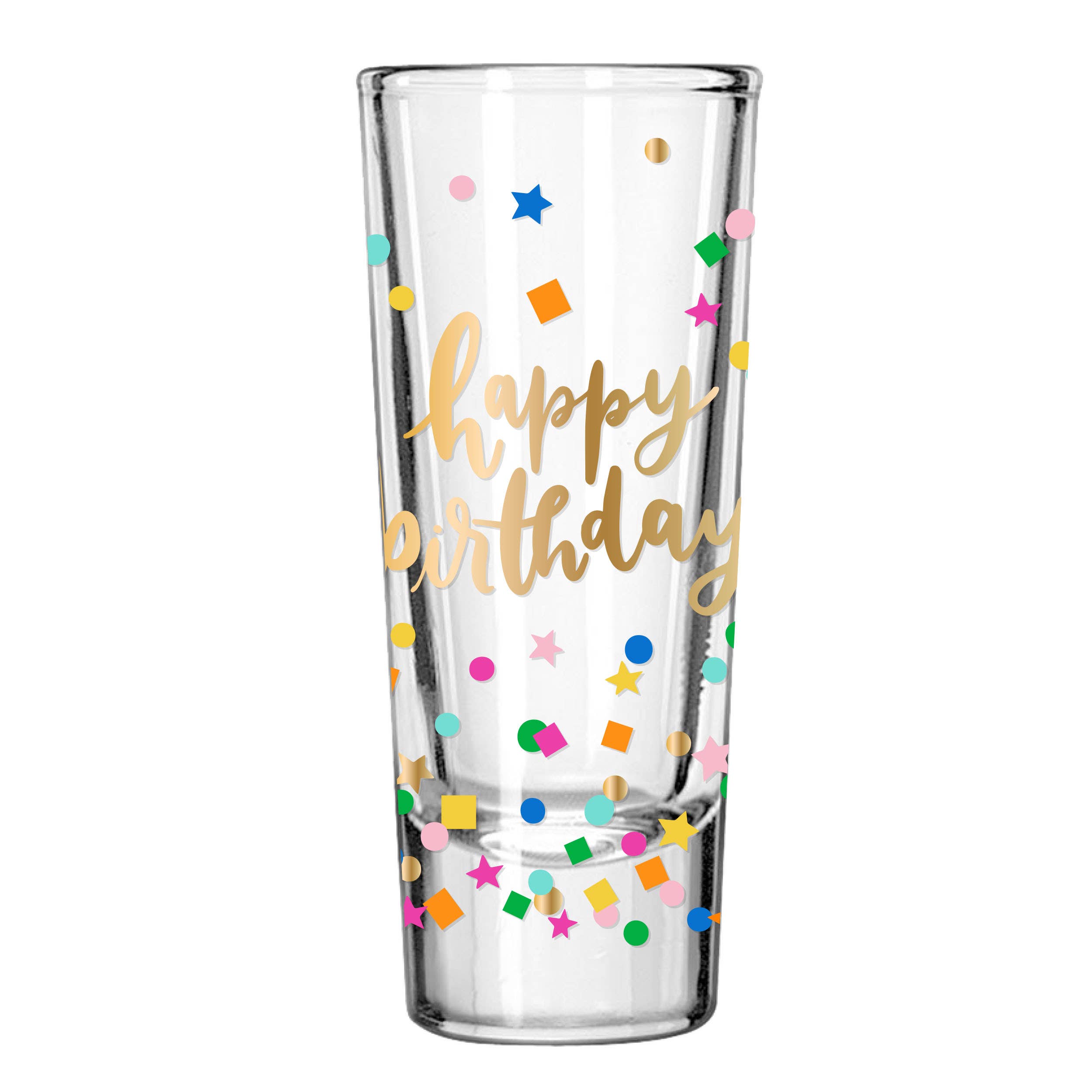 Happy Birthday Skinny Shot Glass