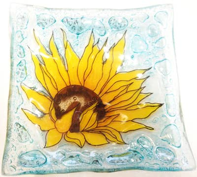 Sunflower Small Glass Dish