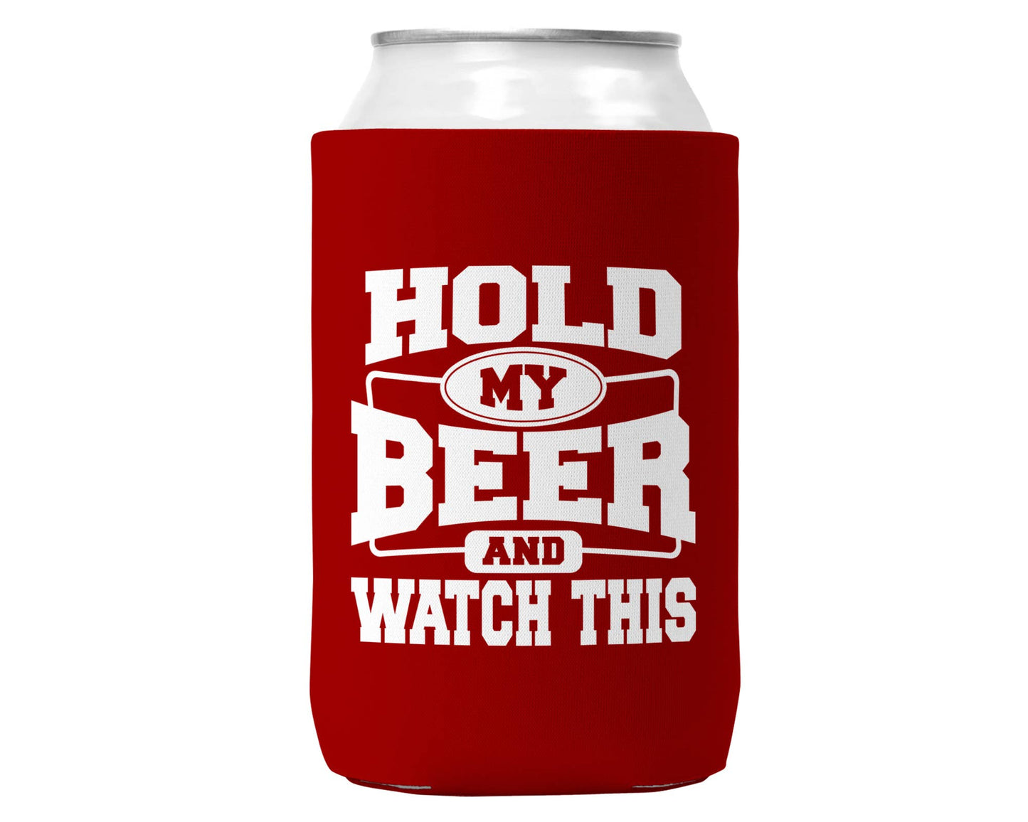 Hold My BEER and Watch This Red Can Koozie Cooler for 12oz Cans Wi wear