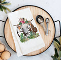 Western Cow Skull Cactus Cotton Towel