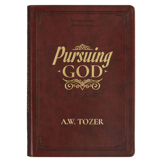 Pursuing God Saddle Tan Faux Leather Devotional