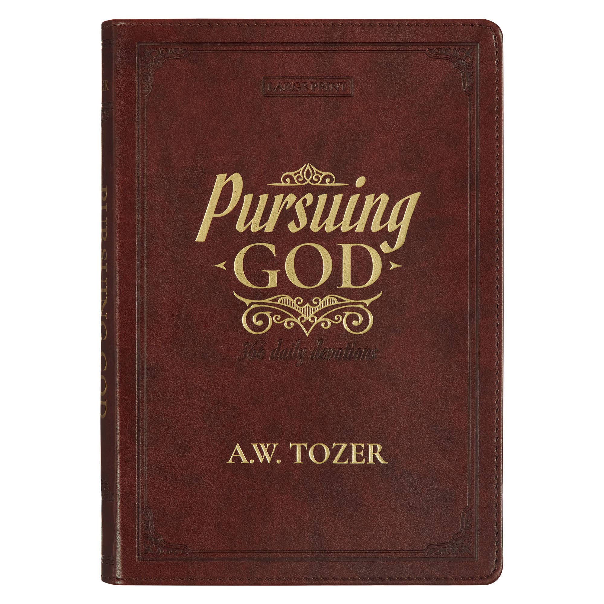 Pursuing God Saddle Tan Faux Leather Devotional