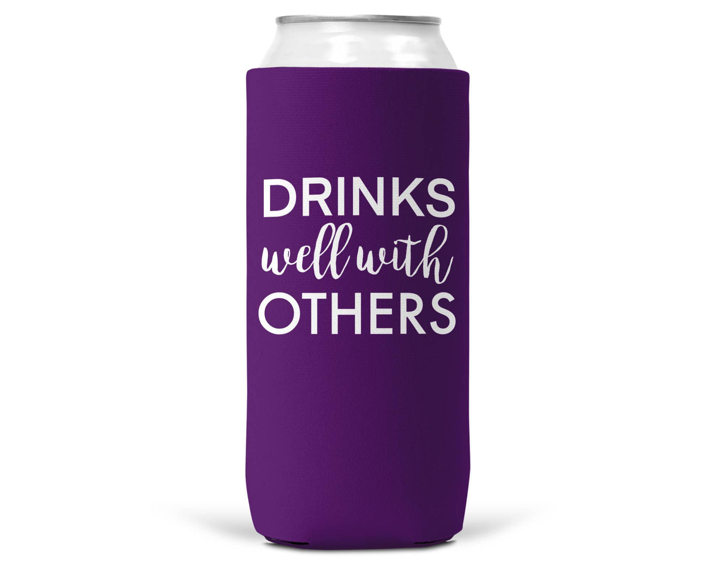 Drinks Well With Others Purple SLIM CAN Coozie/Cooler for 12oz Wi Wear