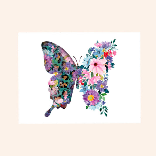 Butterfly Floral Sticker