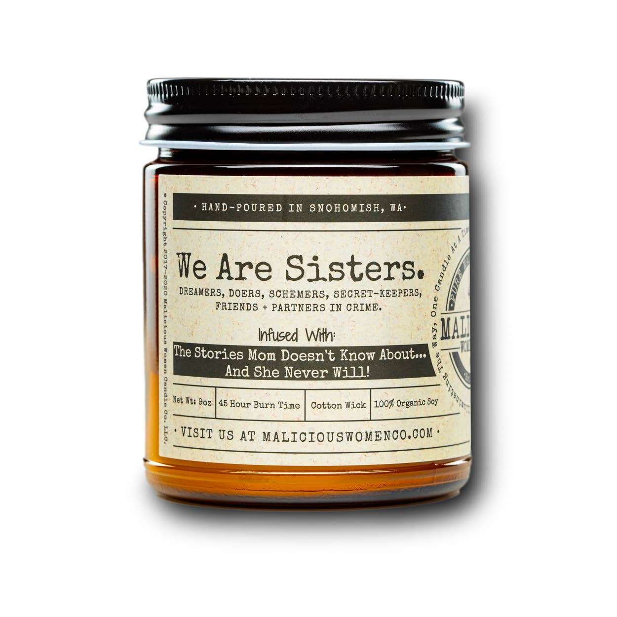 Malicious Women Candle Co - We Are Sisters. & Much More. -
