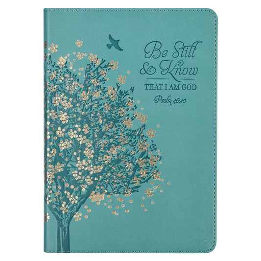 Be Still & Know Teal Faux Leather Classic Journal