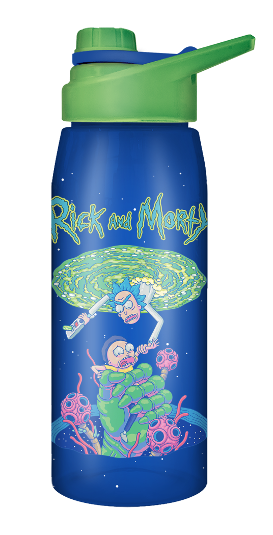 Rick and Morty Portal Grab Water Bottle w Screw Lid