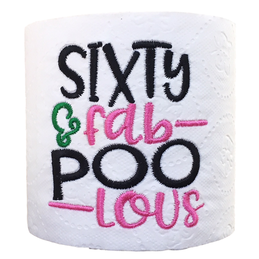 60 Years Old (Pink) Embroidered Toilet Paper