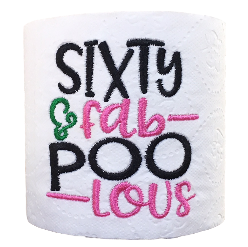 60 Years Old (Pink) Embroidered Toilet Paper