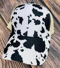 RCA Wholesale - Cow Print Black Criss Cross Hat