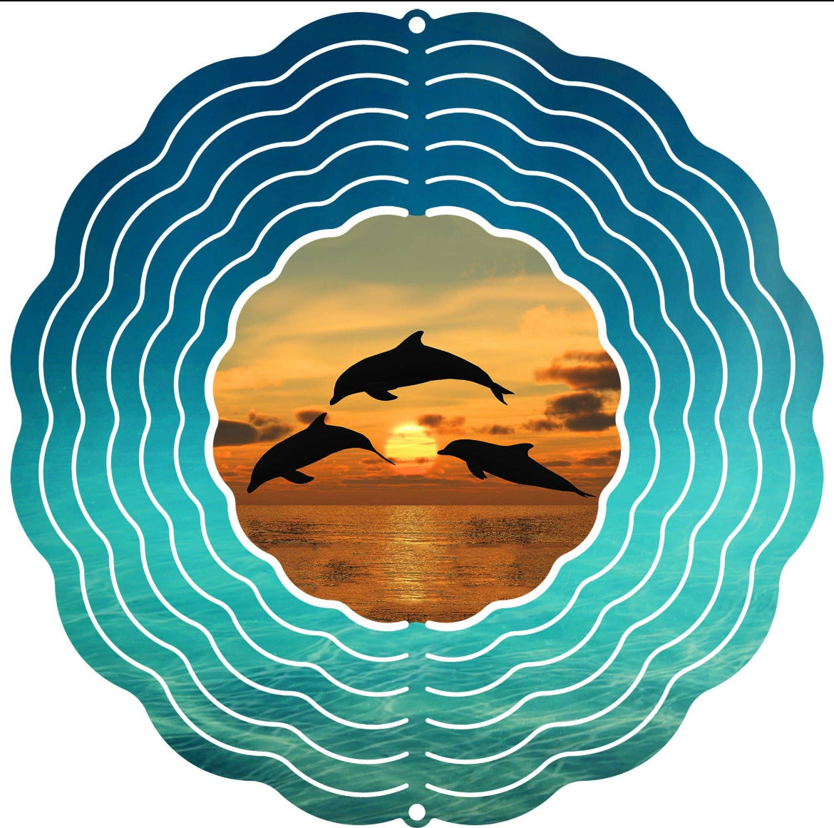 Dolphin Sunset Wind Spinner