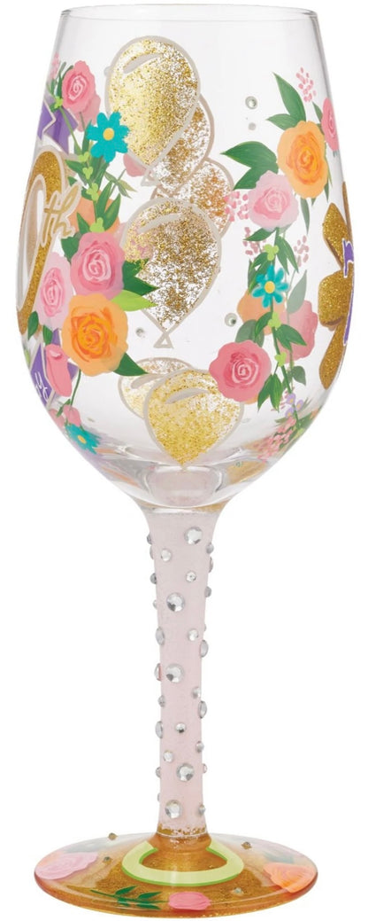 70th Birthday Lolita Wine Glass