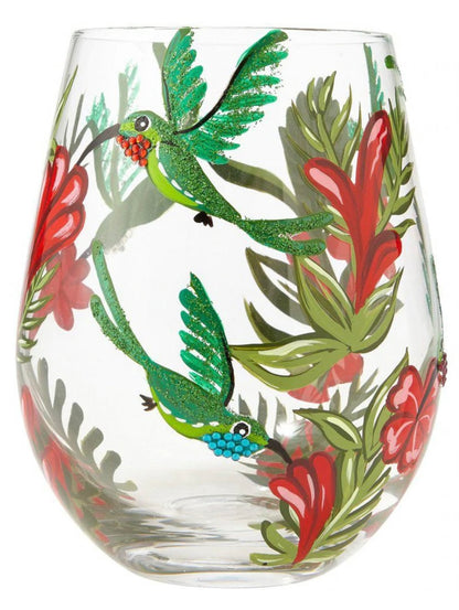 Hummingbird Lolita Stemless Wine Glass