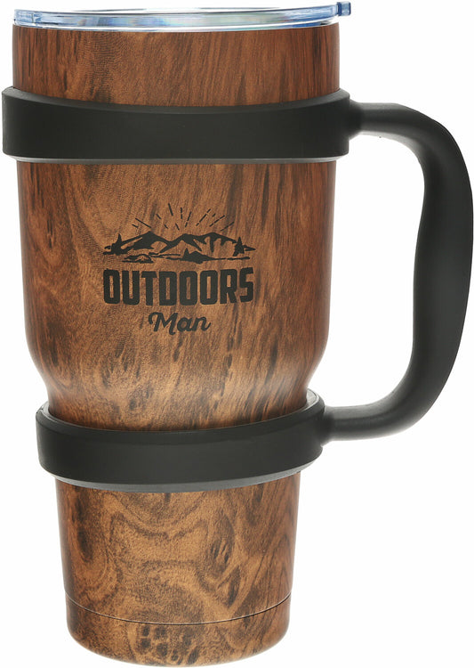 Outdoors Man - 30oz Stainless Steel Travel Tumbler with Handle