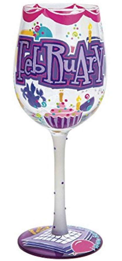 “Happy February” Lolita Wine Glass