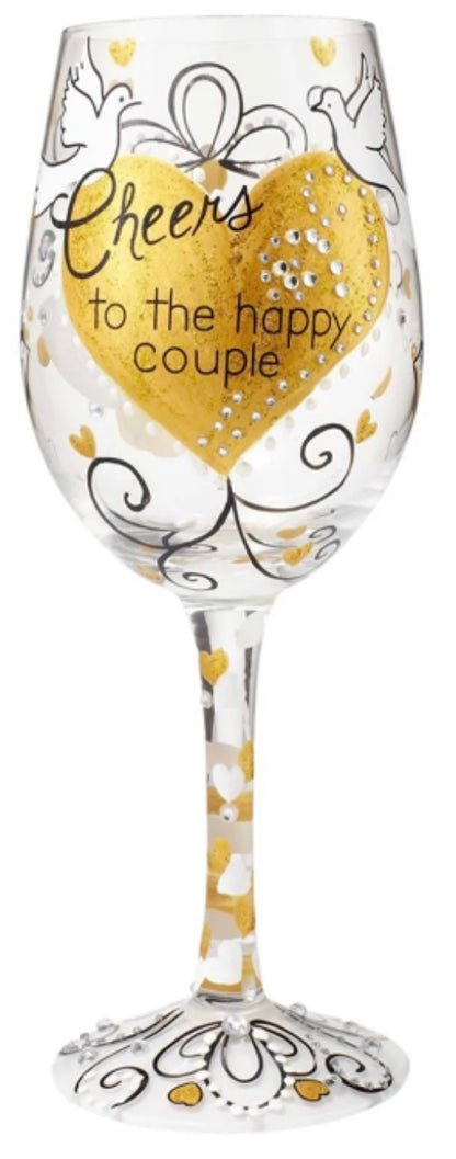 “Cheers to the Happy Couple” Lolita  Wine Glass