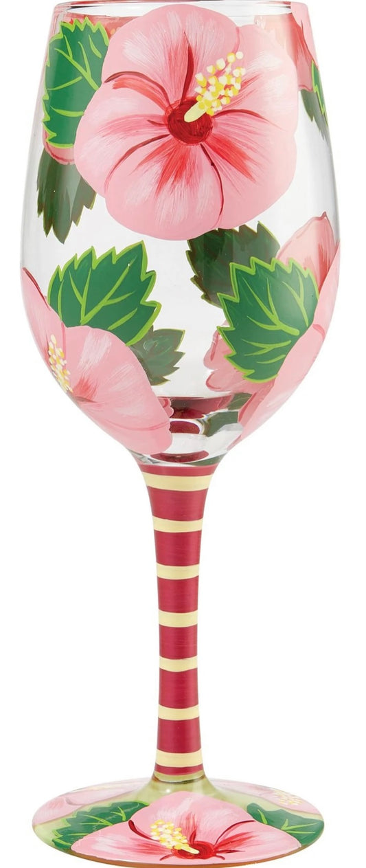 “HIBISCUS DREAMS” Lolita Wine Glass