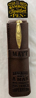 Matt Bamboo Name Pen