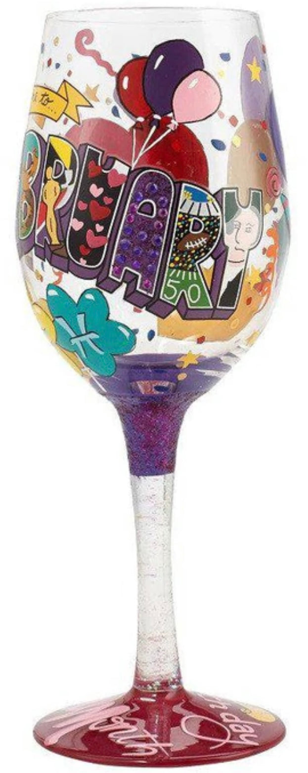 “February Birthday” Lolita Wine Glass