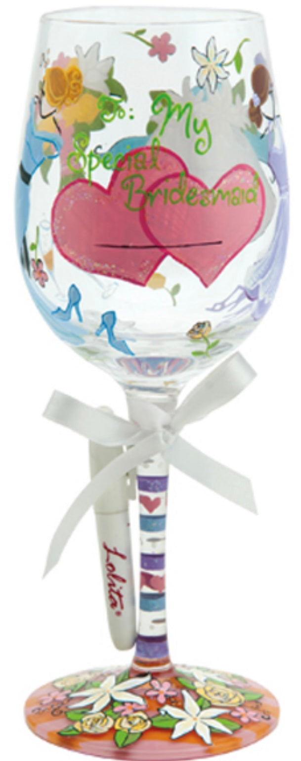 “My Special Bridesmaid-Personalizable” Lolita Wine Glass