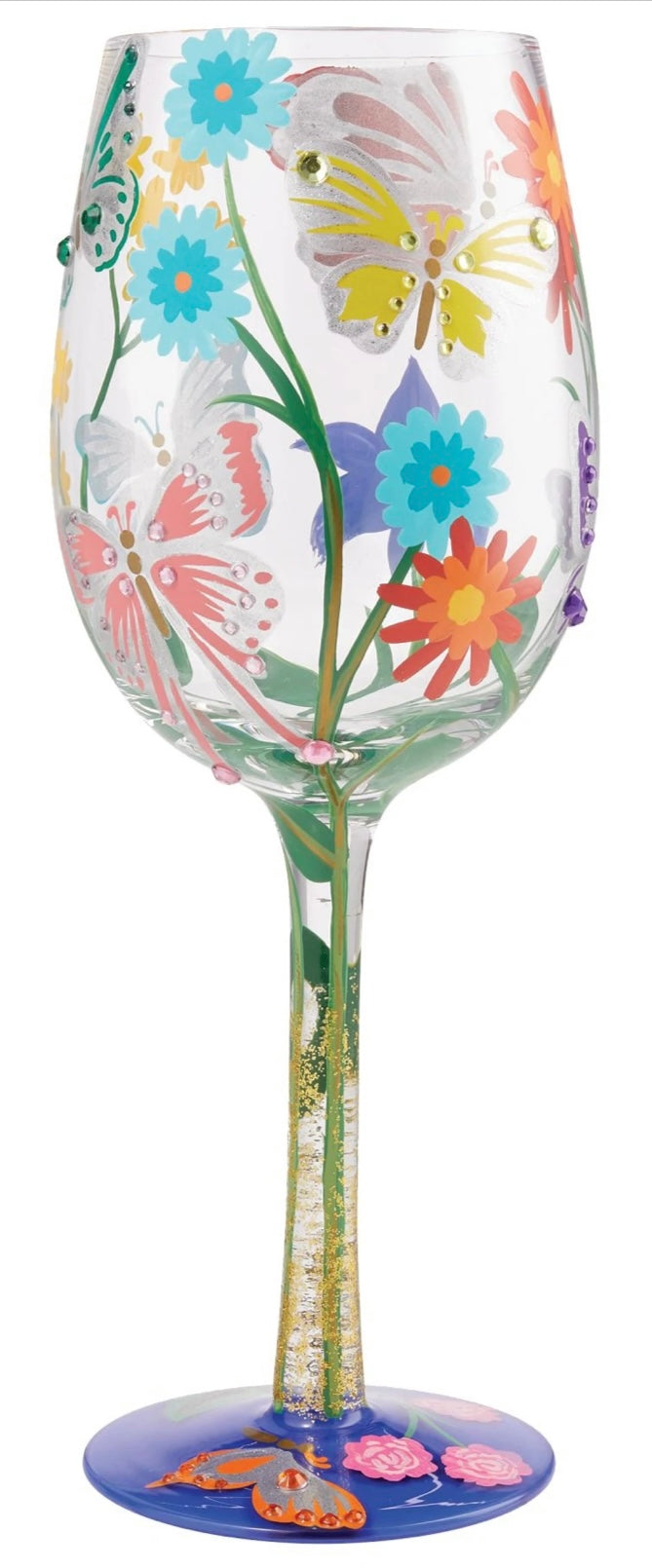 Bejeweled Butterfly Lolita Wine Glass