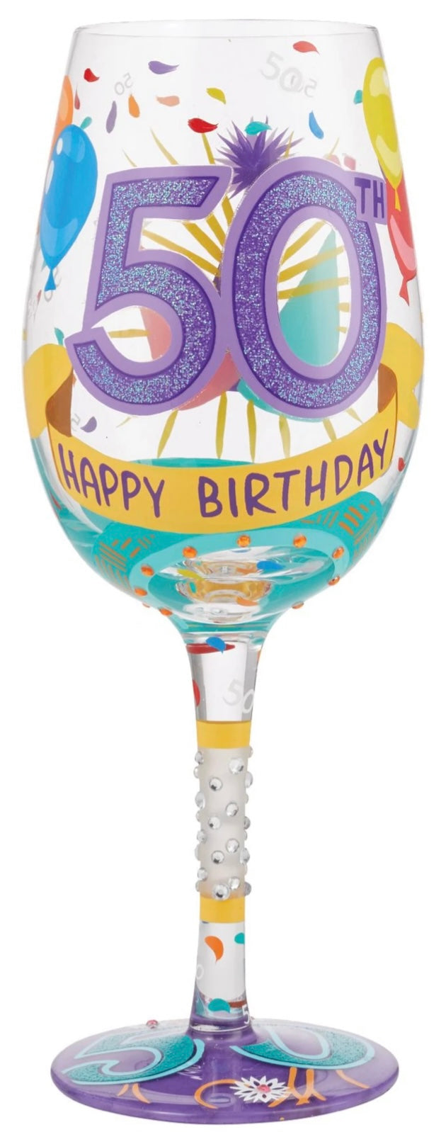 50th Birthday Lolita Wine Glass