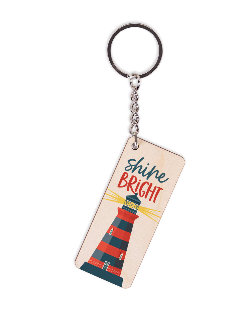 Shine Bright Maple Veneer Keychain