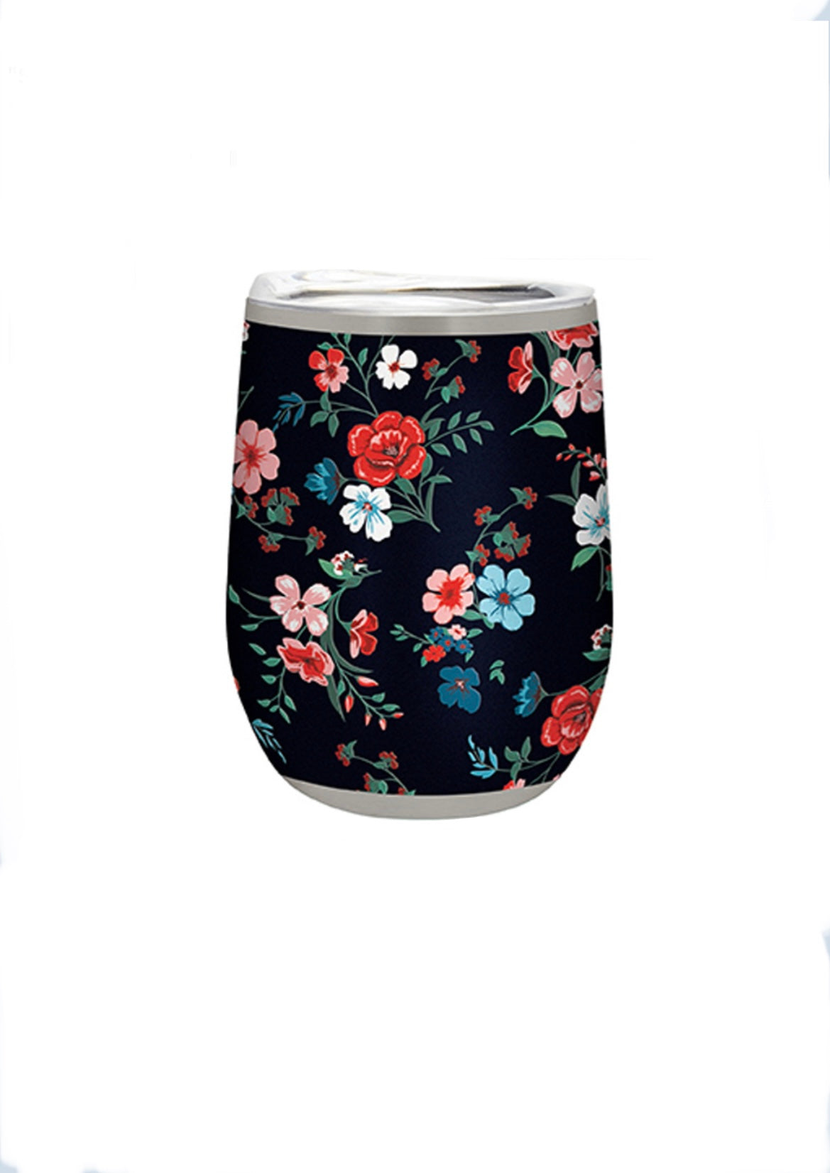 “Summer Floral” 12 oz Stemless Wine