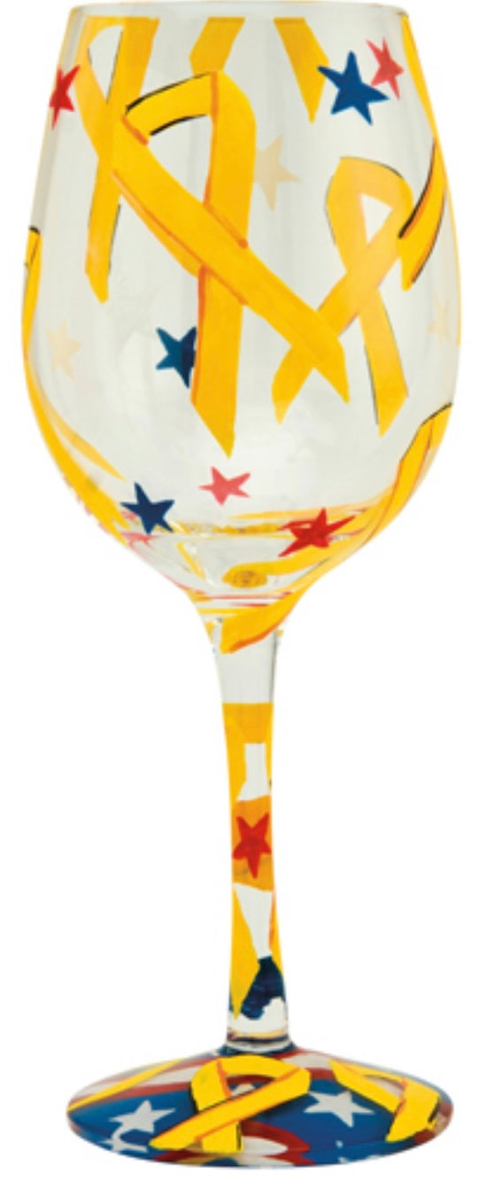 “Yellow Ribbon” Lolita Wine Glass